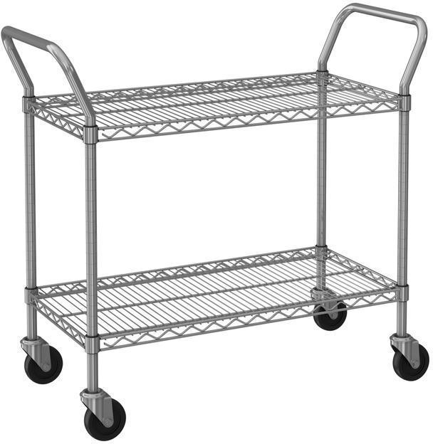 Tarrison - 48" x 24" x 38" 2-Tier Utility Cart with Chrome Finish - UC24482C