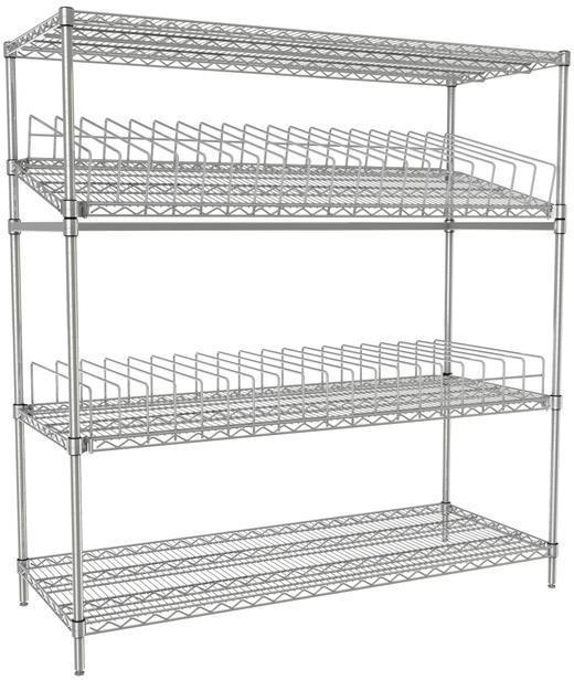 Tarrison - 60" x 24" x 63" 4-Tier Beverage Rack with PolySeal Clear Epoxy Finish - BCRU2460Z