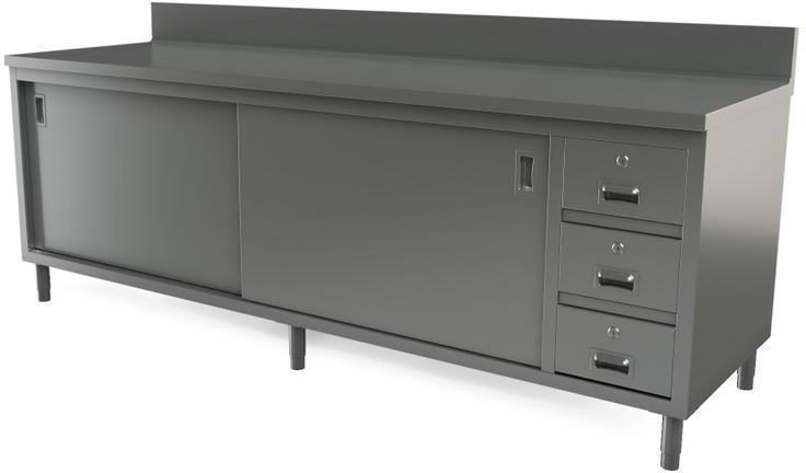 Tarrison - 96" x 24" Servery Work Table with Drawers & Sliding Doors - C2496D