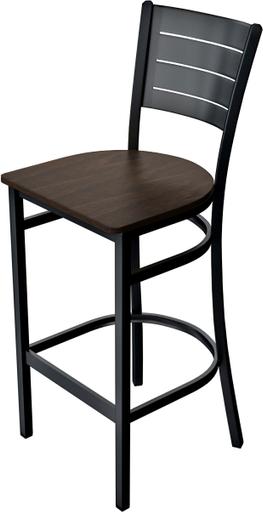 Tarrison - Aria Black Frame and Kona Wood Seat Bar Stool - ISG0103WBLKN-KIT