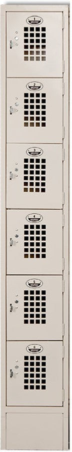 Winholt - 12" x 18" Single Column Six Door Locker - WL-66-18 (Non-Cancelable Item, ETA 2-4 Weeks, SPECIAL ORDER)