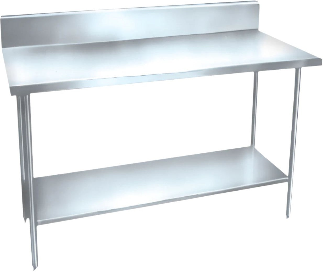 Winholt - 24" x 96" Standard Series Stainless Steel Work Tables with Stainless Steel Undershelf, Backsplash and 6 Legs - DTSB-2496 (Non-Cancelable Item, ETA 2-4 Weeks, SPECIAL ORDER)