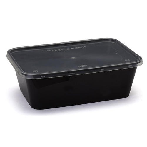 RitePak - 8" x 8" x 1.75" Black Square Container (48 Oz), Pack of 150 - RPMR8848B