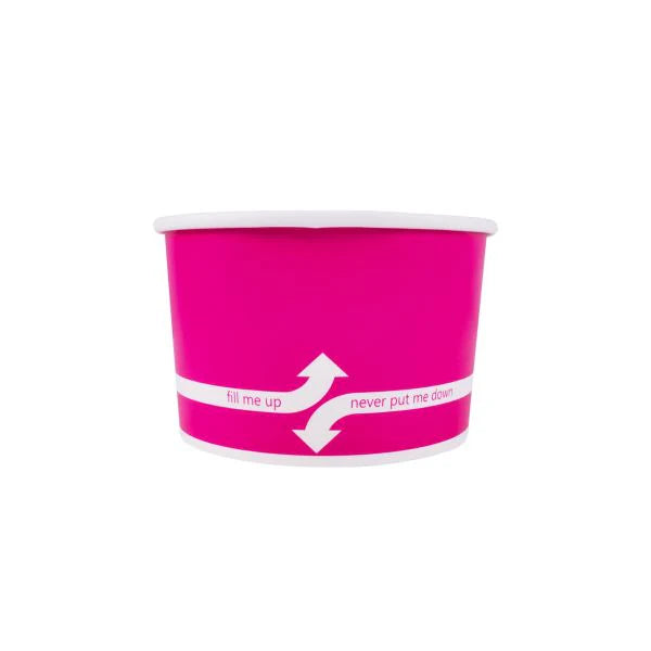 Karat - 20 Oz, 127 mm Rim Pink Paper Food Container, Pack of 600 - KARCKDP20P