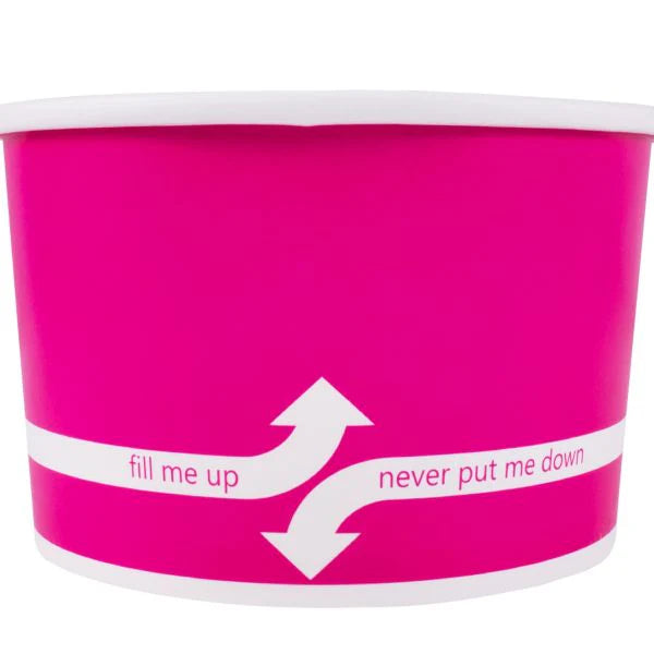 Karat - 20 Oz, 127 mm Rim Pink Paper Food Container, Pack of 600 - KARCKDP20P
