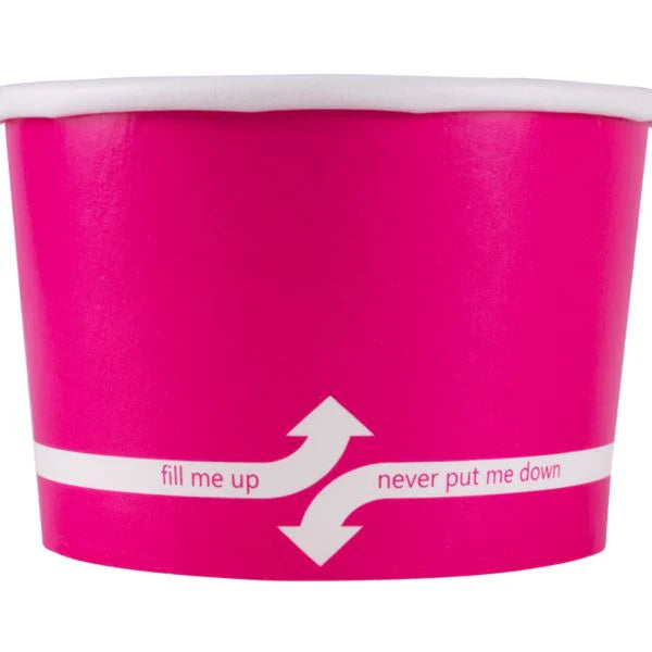 Karat - 4 Oz, 76 mm Rim Pink Paper Food Container, Pack of 1000 - KARCKDP4P