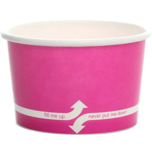 Karat - 4 Oz, 76 mm Rim Pink Paper Food Container, Pack of 1000 - KARCKDP4P