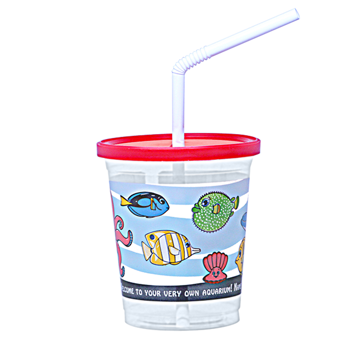 Placon -  12 Oz Kids Cups Combo Pack With Lid and Kurly Straw, Pack of 250 - 300242