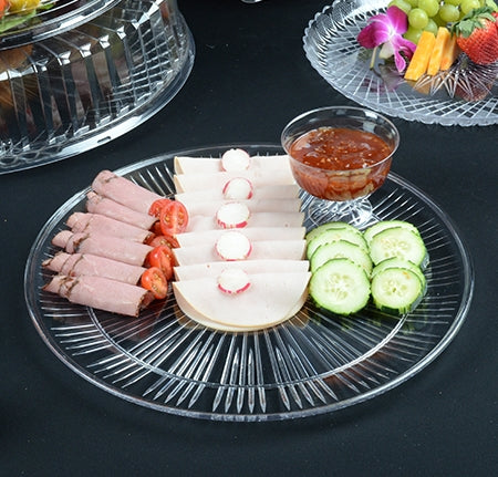Fineline Settings - 18" Clear Deluxe Starburst Platter, Pack of 12 - INVSUT0018CL
