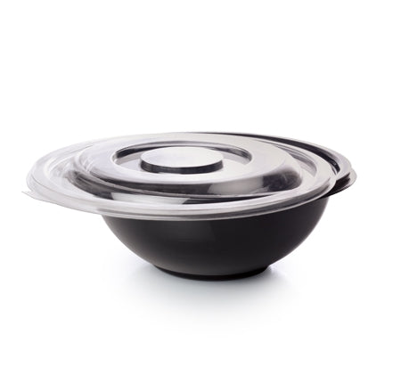 Fineline Settings - 80 Oz PET Clear Salad Bowl Flat Lid, Pack of 25 - FNL5080FL