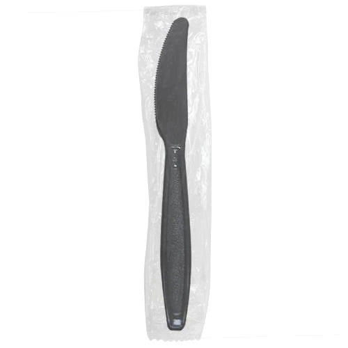 Crystalware - Plastic Heavy Weight Black Wrapped Knives, Pack of 1000 - CSWSIWKNHWPPB1000