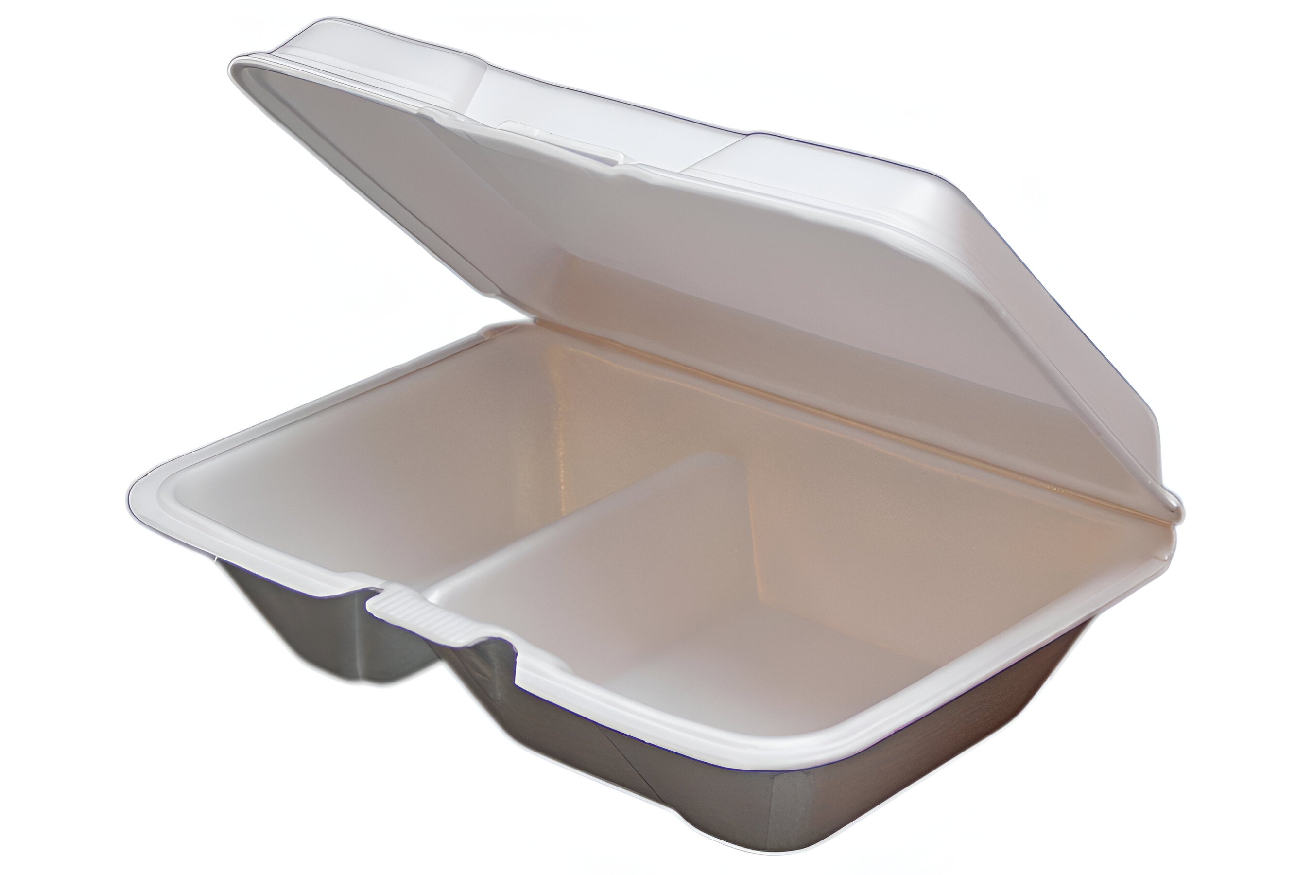 Ecopax - 5" x 5.2" x 2.5" White Medium Non-Vented Sandwich Foam Hinged Container Pack of 500 - ECO224