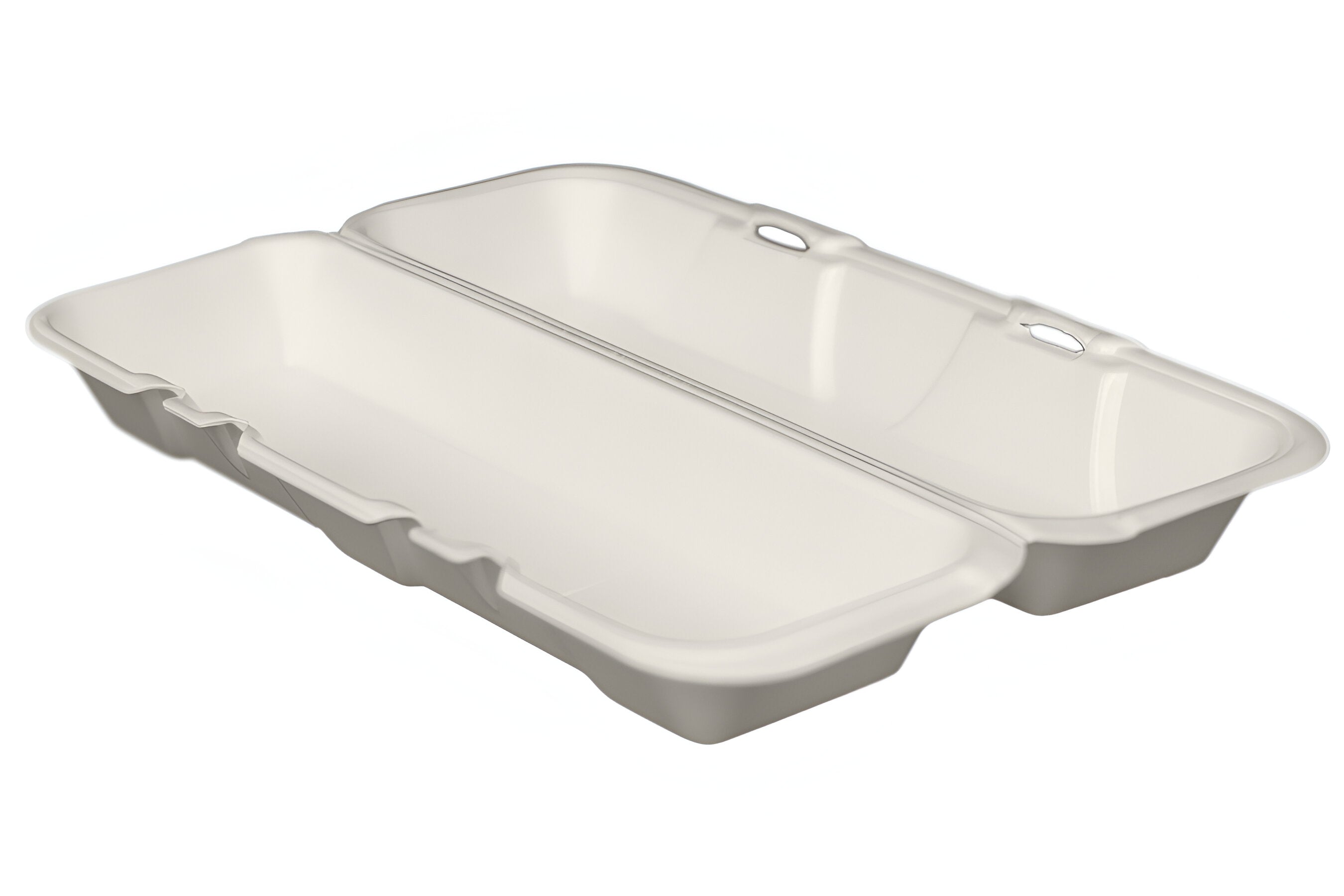 Ecopax - 7.4" x 3.5" x 2.2" White Hot Dog Foam Hinged Container Pack of 500 - ECO622