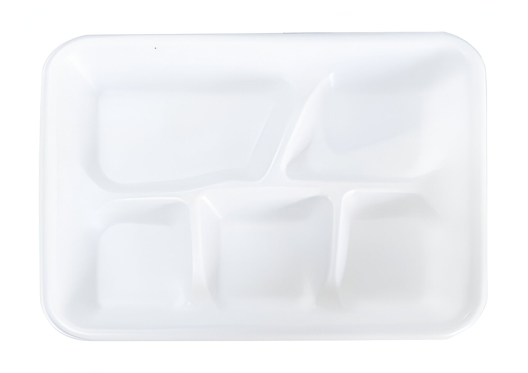 Empress - PP White Mineral Filled 5 Compartment Tray, 4/125 Cs - EMPE5221R