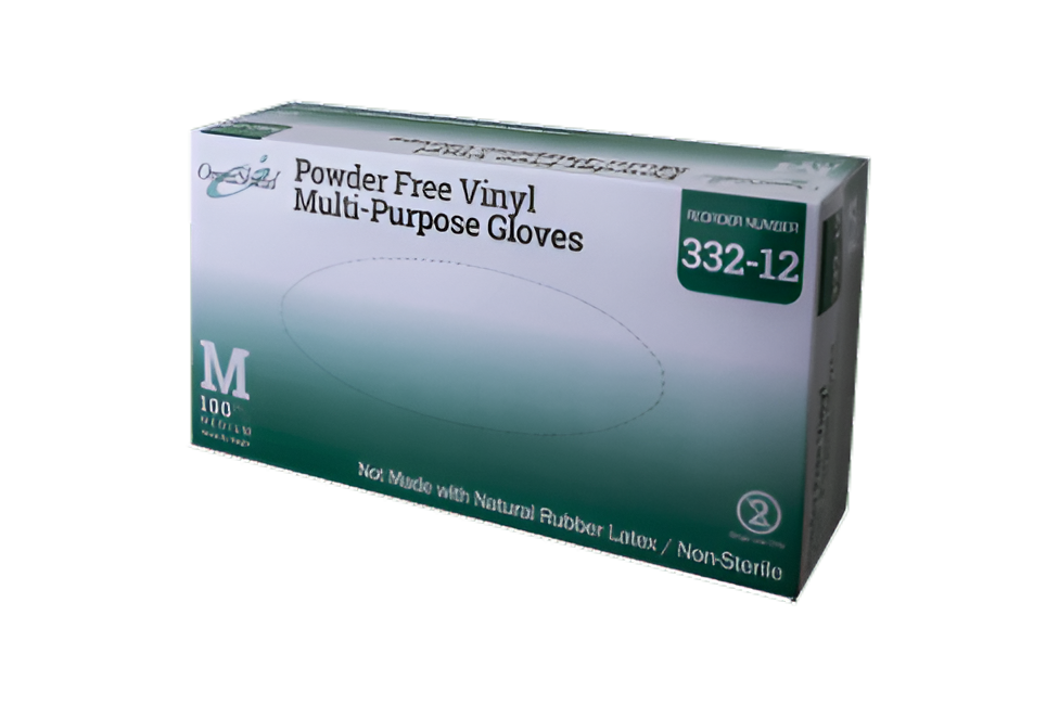 Omni International - OmniShield AMS #332-12 Series Clear Medium Multi-Purpose Vinyl Gloves, 10x100/Box - OMNI33212