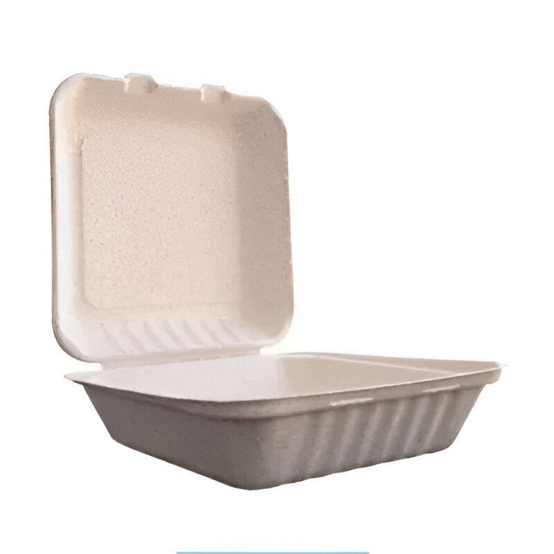 Better Earth - 9" x 9" Paper 1 Compartment Hinged Container, Pack of 200 - BEABEFC99
