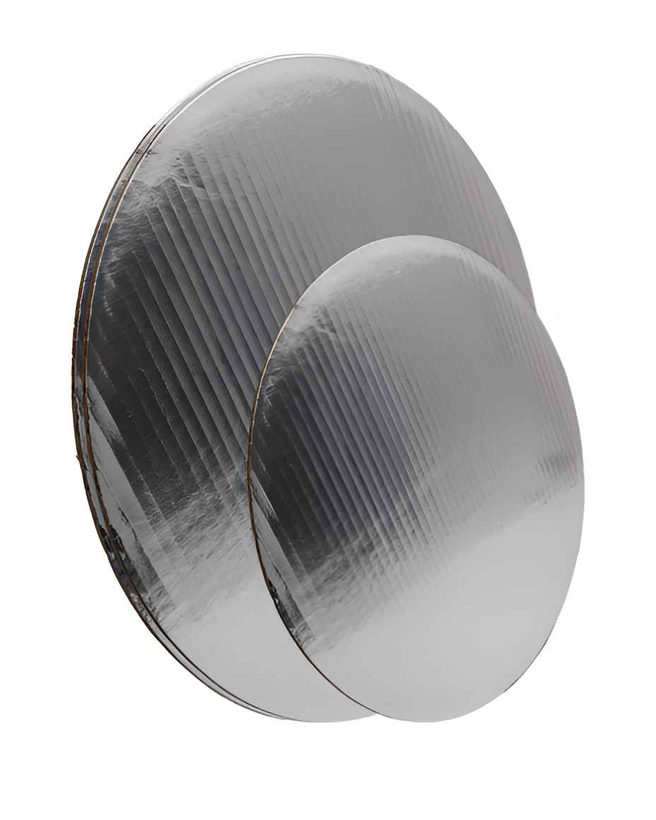 New Method Packaging - 12" Laminated Silver Circle Corrugated Sheet, Pack of 50 - IMPCCS12