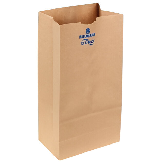Duro - 6.13" X 4.13" X 12.44" #8 Brown Paper Heavy Duty Bulwark Bags, 400/cs - DUR71008