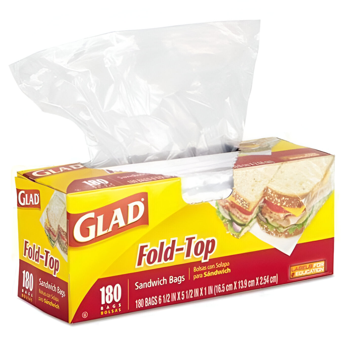 PineSol - Fold Top Glad Sandwich Bags, 12x180/cs - PLT60771