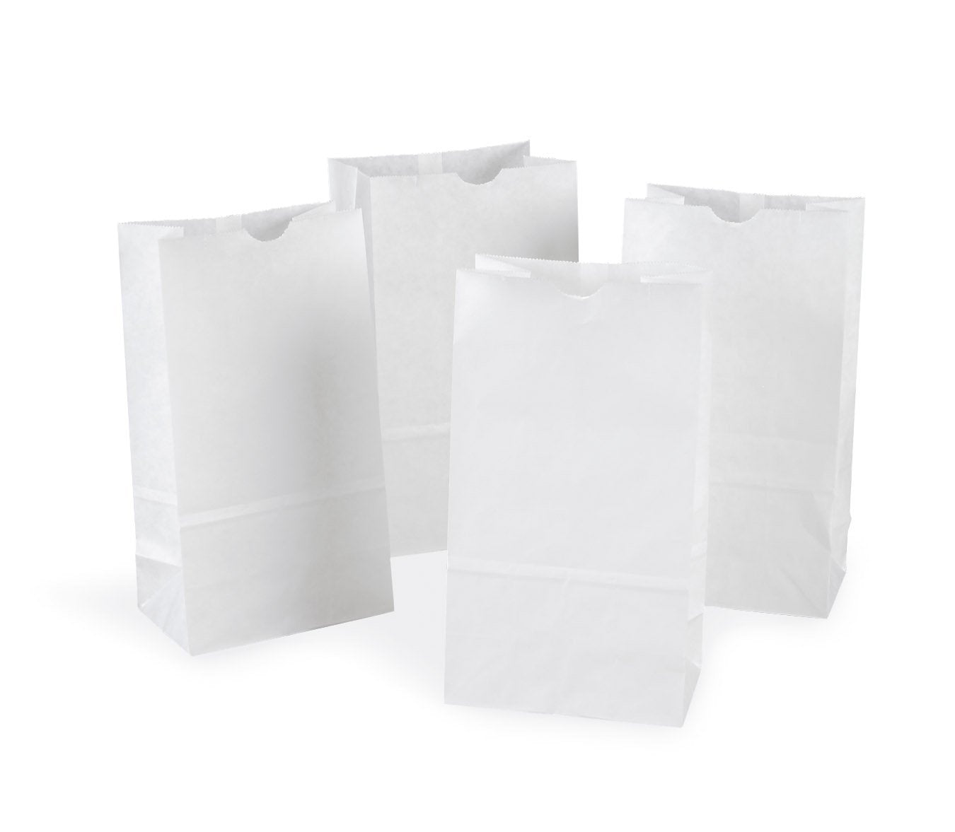 RiteEarth - 6 Lbs Plain White Paper Bag, Pack of 500, 2Bn/Case (1000/Case) - REPB060W