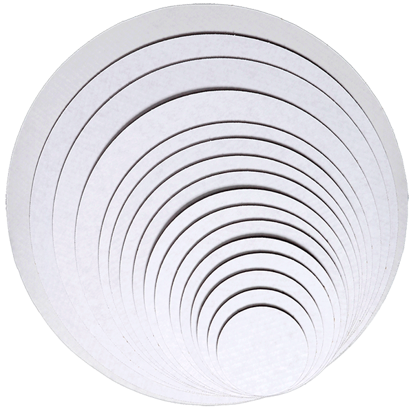 New Method Packaging - 18" Mottled White Circle Corrugated Sheet, Pack of 125 - IMPCCW18